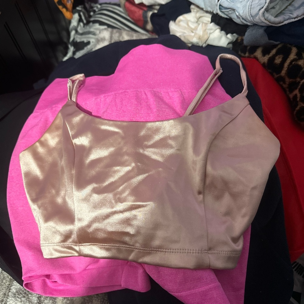 Forever 21 Gold Satin Crop Top